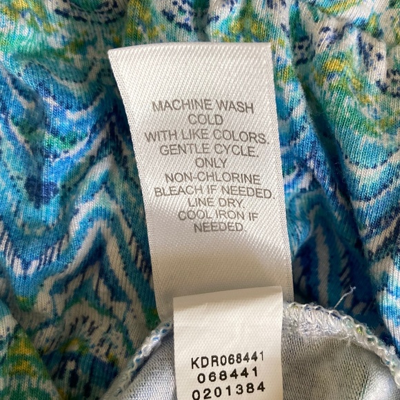 J.Jill Aegean Island Blue/Green Ikat Print Maxi Dress SIZE L - Picture 8 of 12